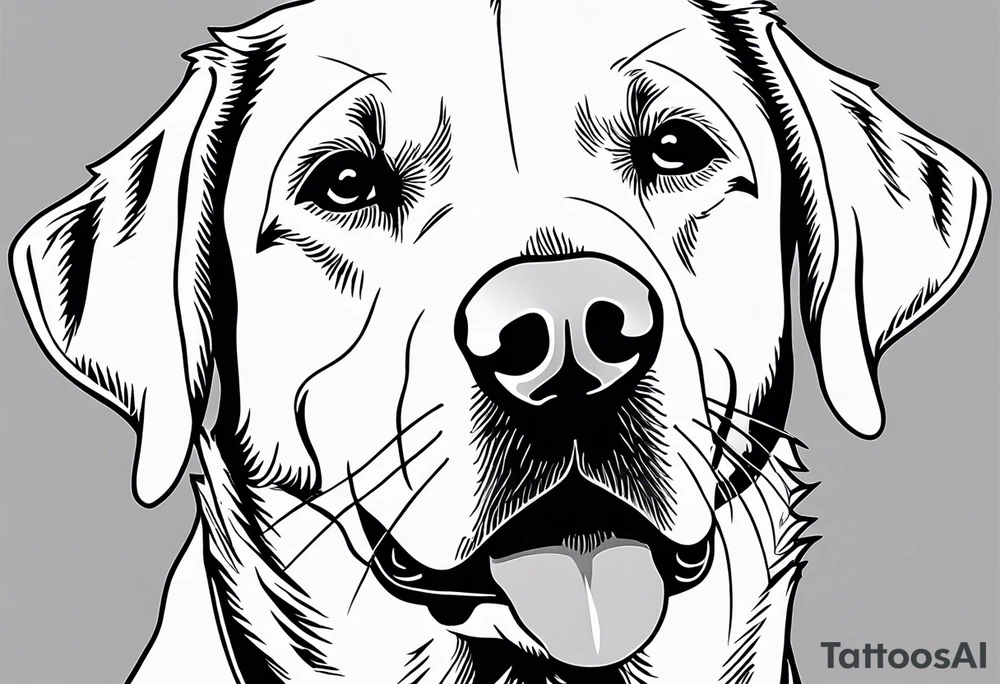 One happy yellow labrador retriever with a piece of his ear missing tattoo idea