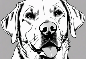 One happy yellow labrador retriever with a piece of his ear missing tattoo idea