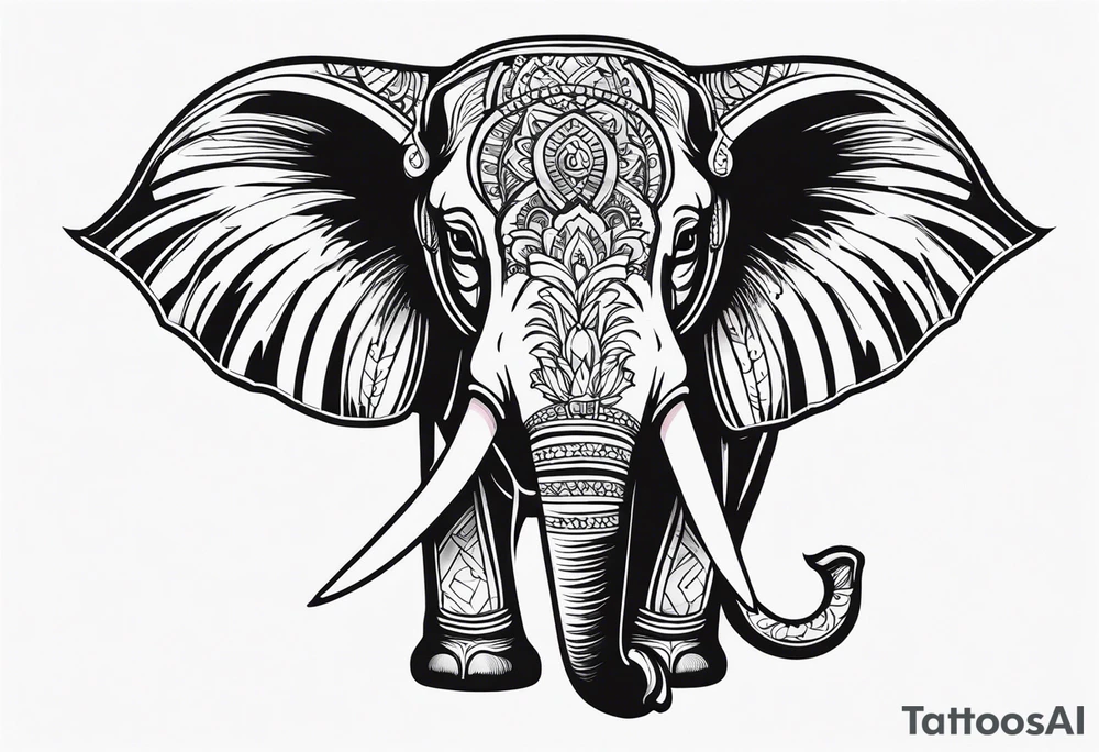 Single needle Thai elephant finger tattoos tattoo idea