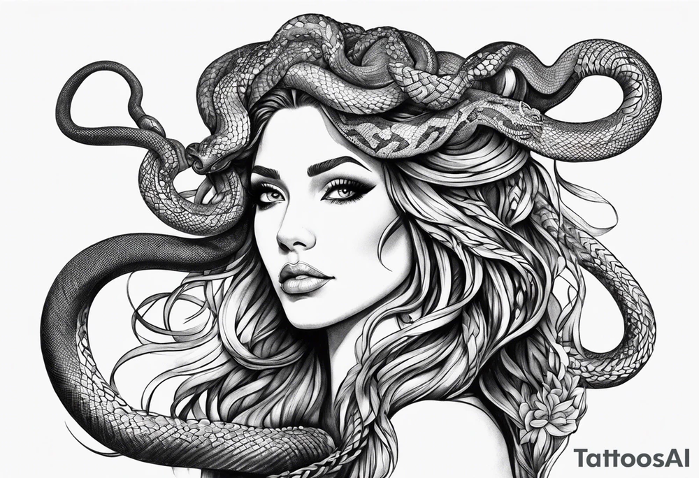 Medusa, snake hair, evi, dark tattoo idea
