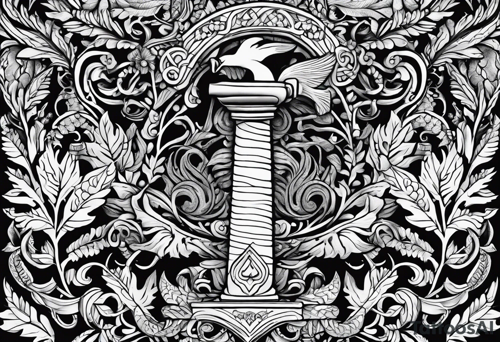 Hammer and fern tattoo idea