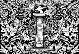 Hammer and fern tattoo idea