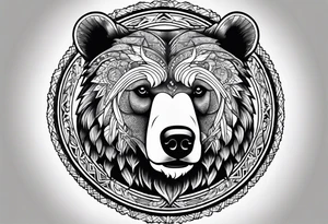 Bear inside a circle tattoo idea