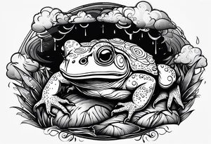 A toad in a thunderstorm tattoo idea
