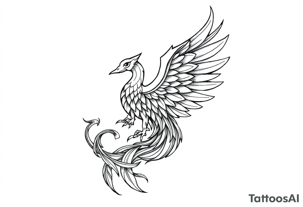 a phoenix and tiger totem tattoo idea