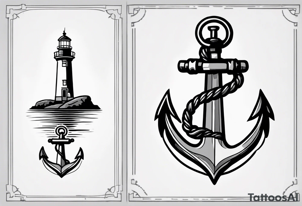 Lighthouse and anchor that says "MY BEACON MY ANCHOR" tattoo idea Lighthouse and anchor that says "MY BEACON MY ANCHOR" tattoo idea