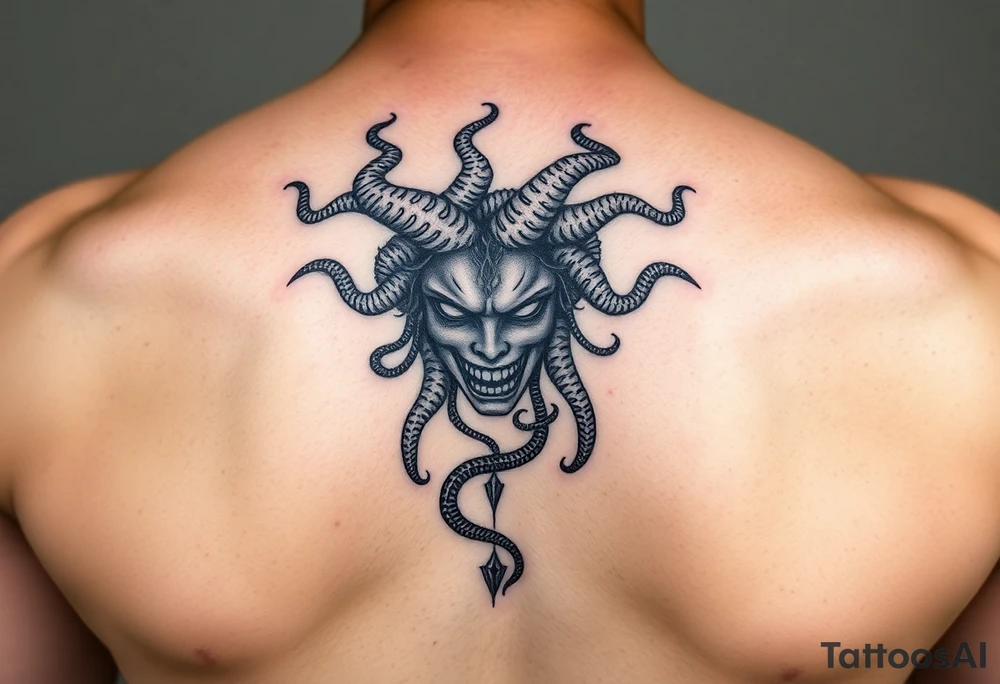 Beautiful dark Medusa tattoo idea