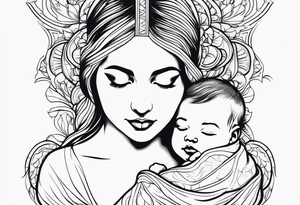 mother baby tattoo idea