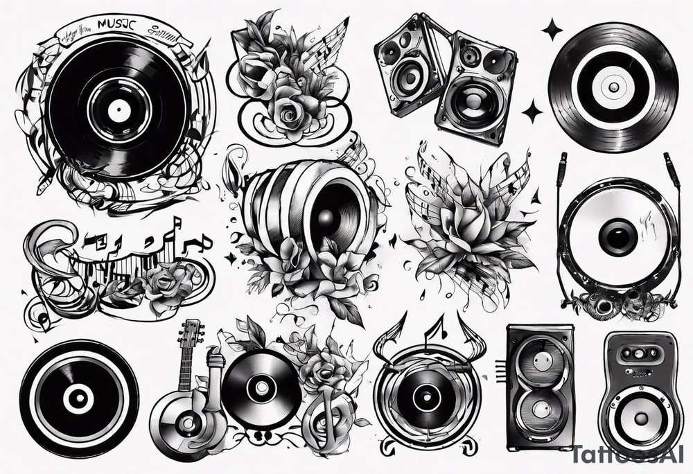 music sound tattoo idea