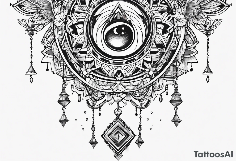 kompass  fineline tattoo idea