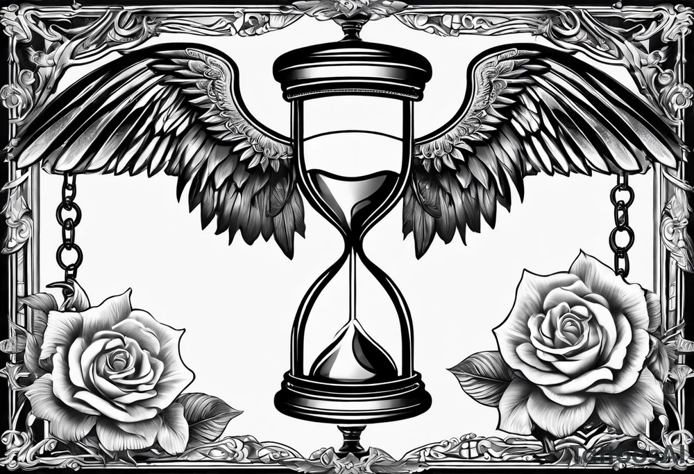 hourglass with wing carpe diem for men tattoo idea