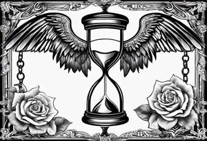 hourglass with wing carpe diem for men tattoo idea