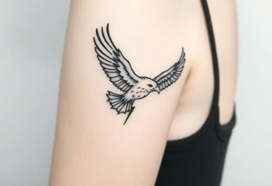 Eagle flying through lightning tattoo idea