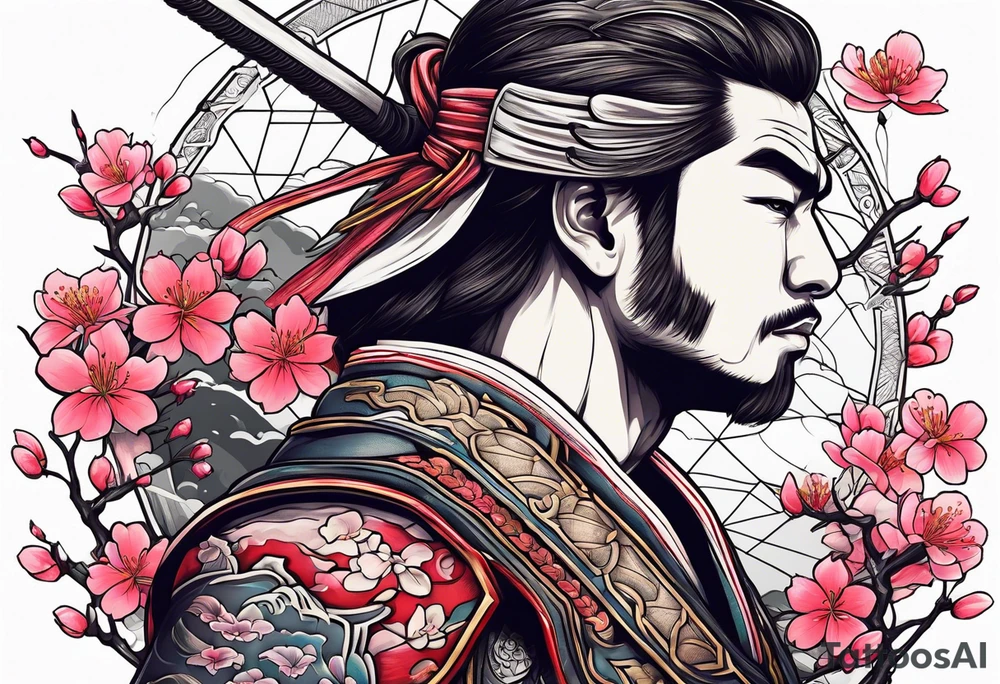 United States Marine and Samurai with cherry blossom tattoo idea