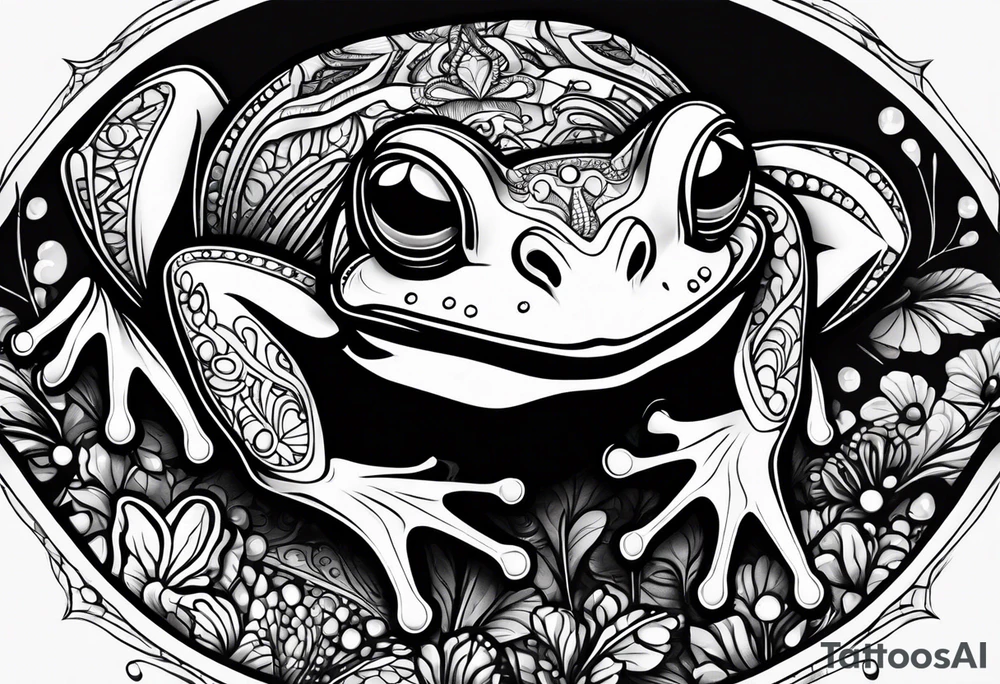 a psychedelic frog tattoo idea