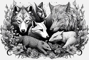 7 Animals
1 Bull
1 Badger
1 Axolotl
1 Canary
1 Wolf
1 Cat
1 Lizard tattoo idea