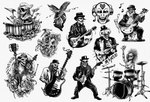 music band jokey tattoo idea