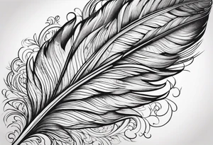 Feather with intricate details tattoo idea