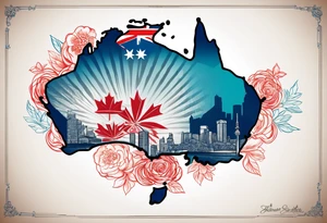 Australia and Canada long distance relationship tattoo idea