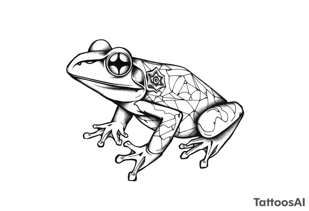 a psychedelic frog tattoo idea