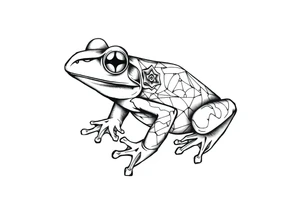 a psychedelic frog tattoo idea