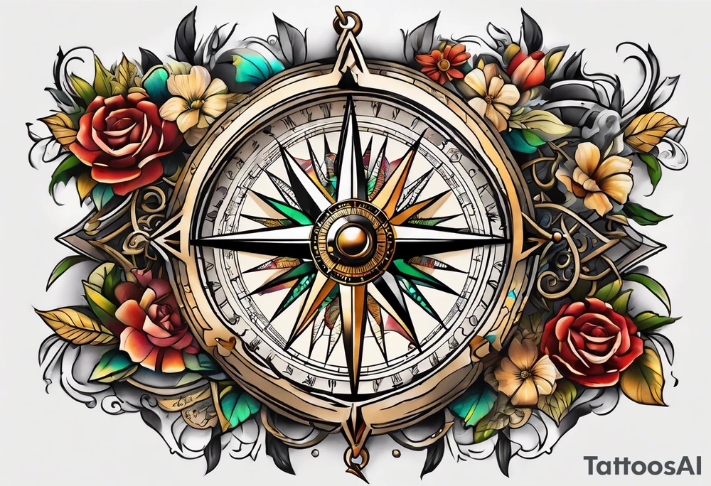 compass chest tattoo tattoo idea