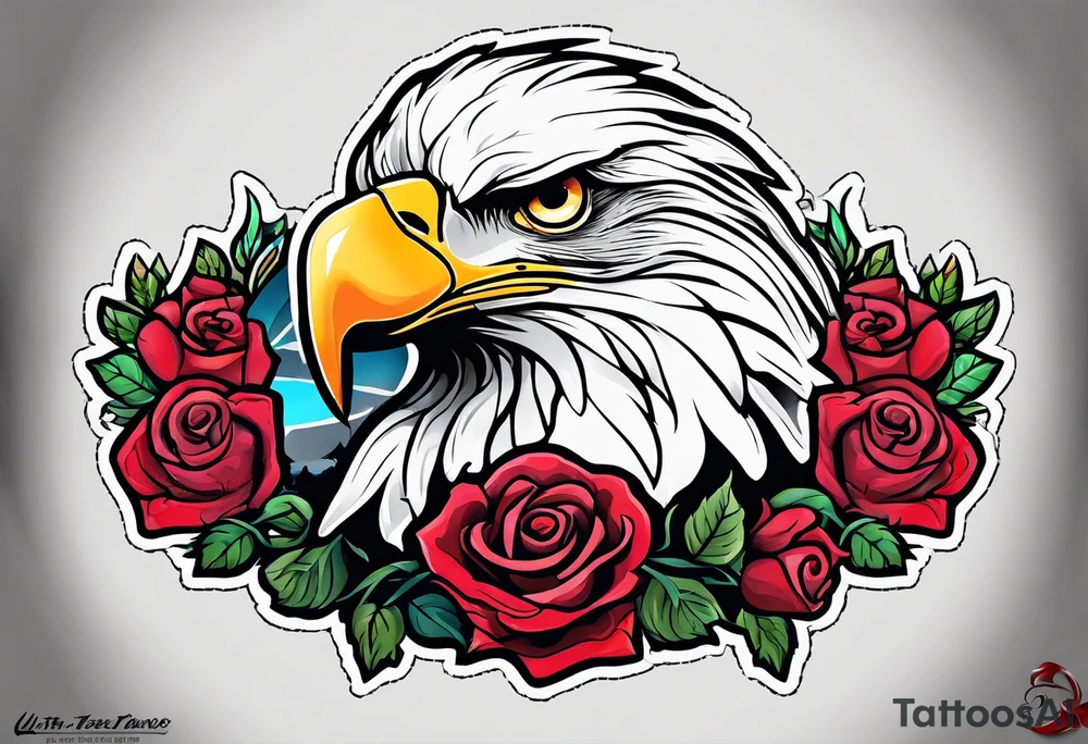eagle, rose, clock , love tattoo idea