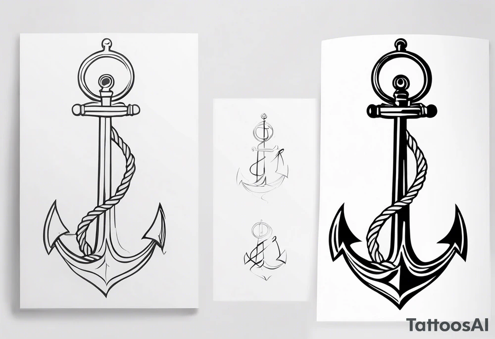 Anchor with the word sonder in the stem of the anchor tattoo idea