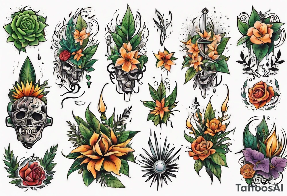 Power with plants tattoo idea