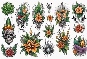 Power with plants tattoo idea