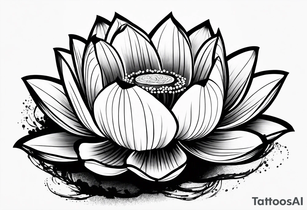 lotus flower in japanese tattoo style tattoo idea