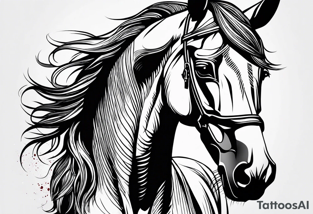 Mustang horse blood tattoo idea