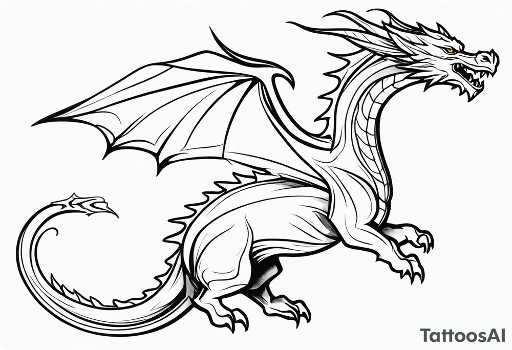 Flying dragon tattoo idea