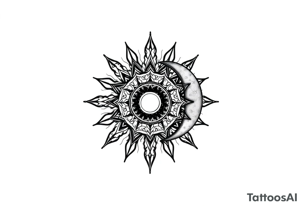 celestial sun and moon with constellation patterns tattoo idea celestial sun and moon with constellation patterns tattoo idea