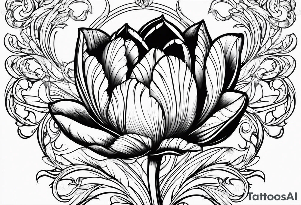 Gothic Dutch tulips tattoo tattoo idea
