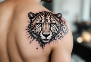 cheetah tattoo on neoclassic style tattoo idea