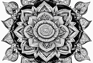 Thick line mandala lace diamond tattoo idea