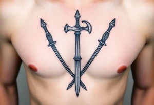 2 Roman spears
 an axe 
A sword tattoo idea