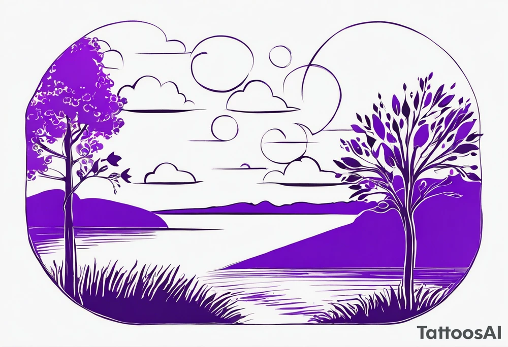 I'm looking for a tattoo design that beautifully reflects the essence of both my grandma . My grandma, a vibrant soul, adores the color purple walks to church every morning if she can't walk she finds ways to get there! Right after she goes to the market tattoo idea