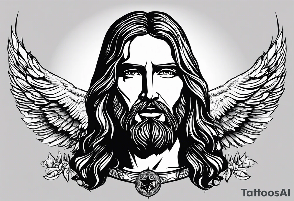 Jesus, looking at me (I am an eagle) and the holy spririt. tattoo idea