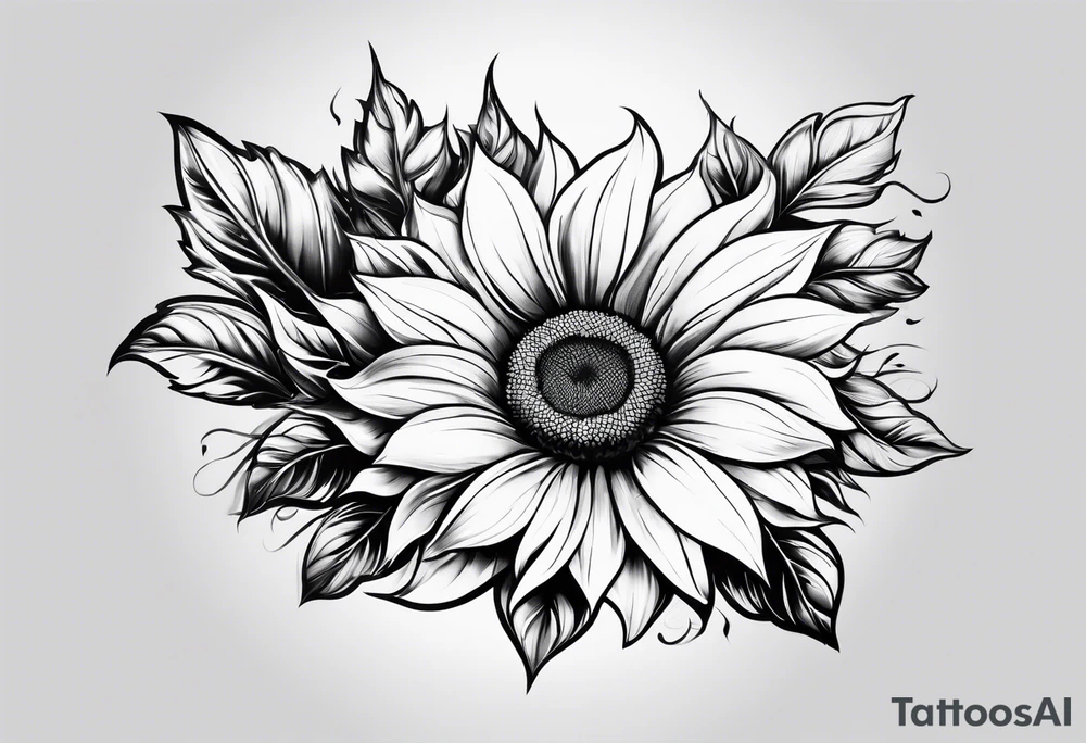 Flower fire an a sunflower tattoo idea