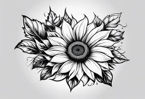 Flower fire an a sunflower tattoo idea