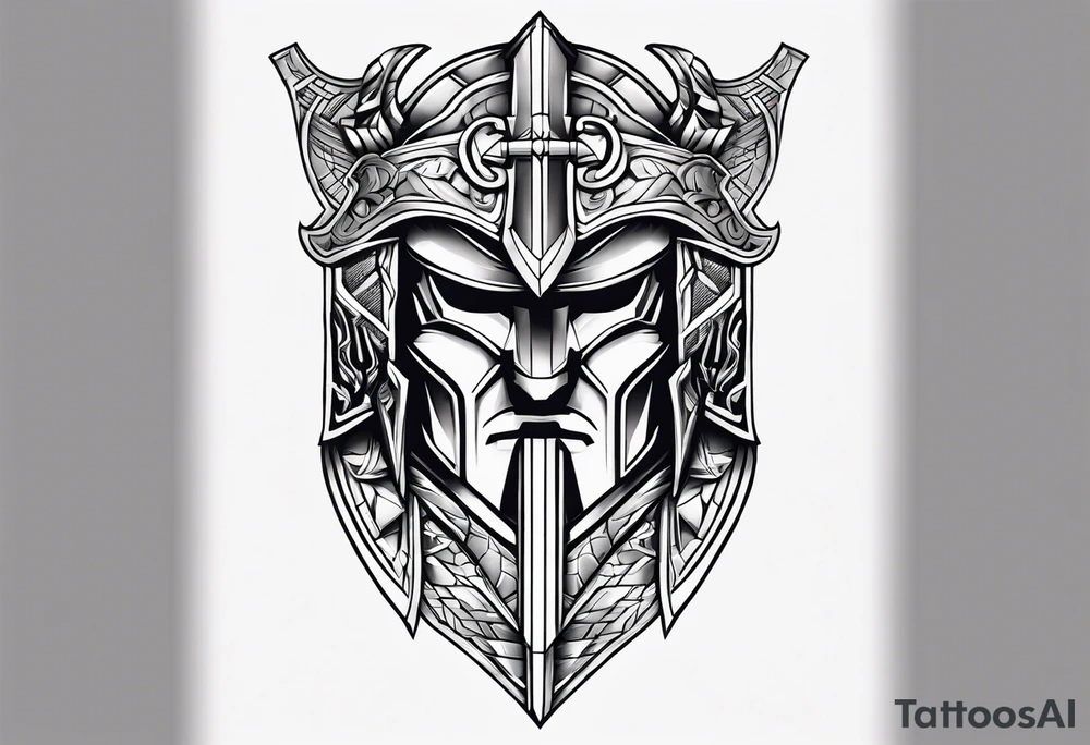 Gladiator shin armor tattoo idea