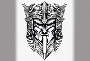 Gladiator shin armor tattoo idea