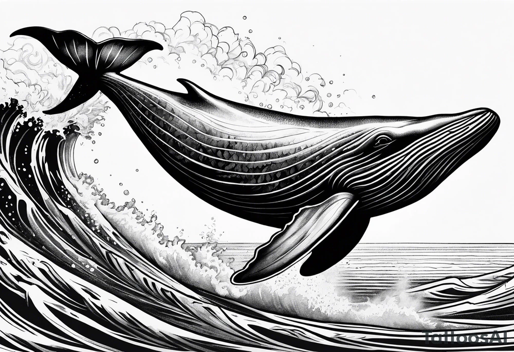Hawaiian whale breaching tattoo idea