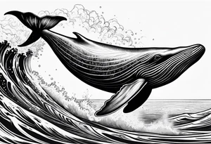 Hawaiian whale breaching tattoo idea