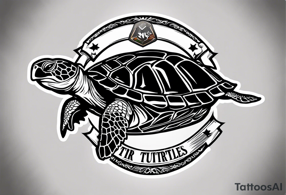 Flying turtle logo for baseball team called Tri City Turtles tattoo idea