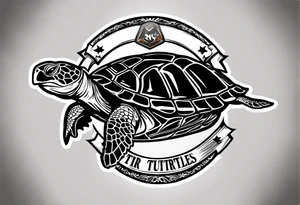 Flying turtle logo for baseball team called Tri City Turtles tattoo idea
