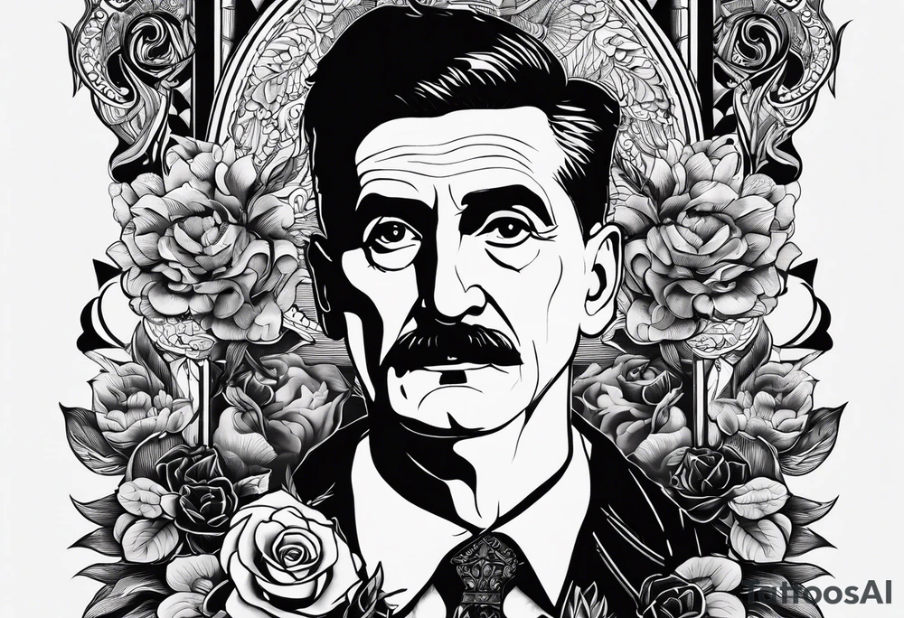 Tatuaje basado en el libro 1984 de George orwell tattoo idea