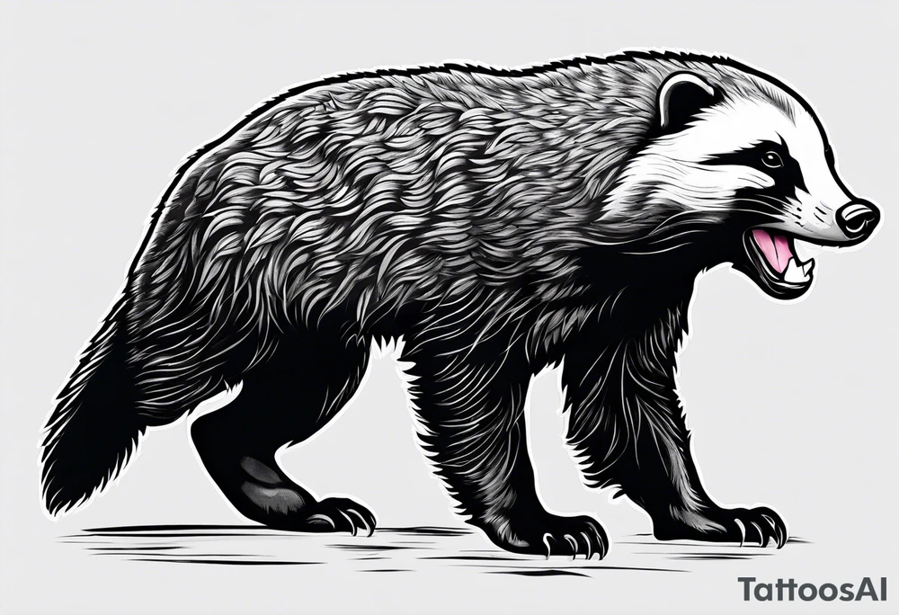honey badger standing up tattoo idea